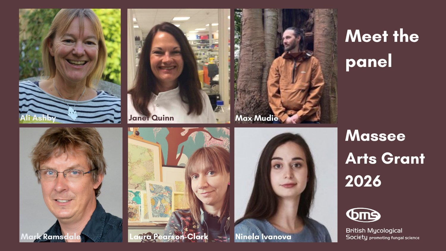Photos of the six panel members who assessed applications for the Massee Arts Grant 2026